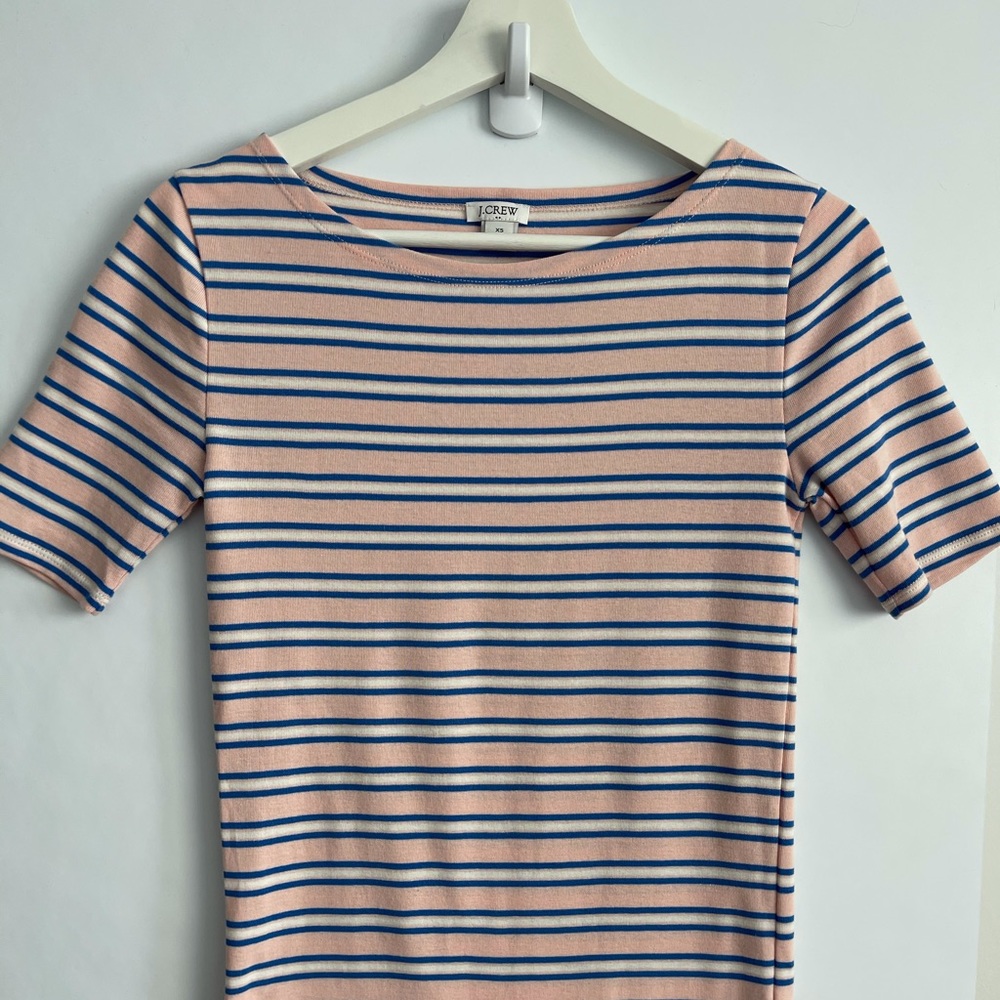 J crew pink stripe T- shirt